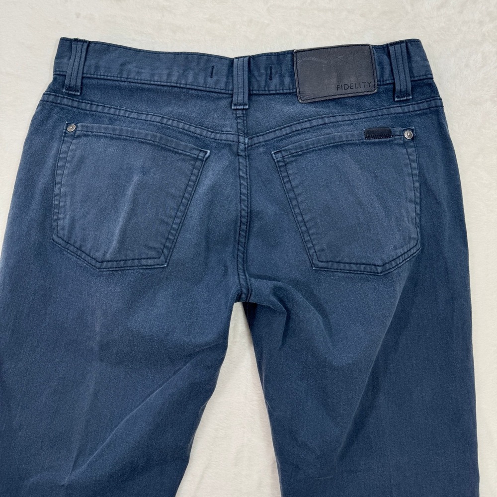 Fidelity Denim Pants Mens 31 Navy Blue Slim Straight Stretch Made in USA Chino - Picture 9 of 14
